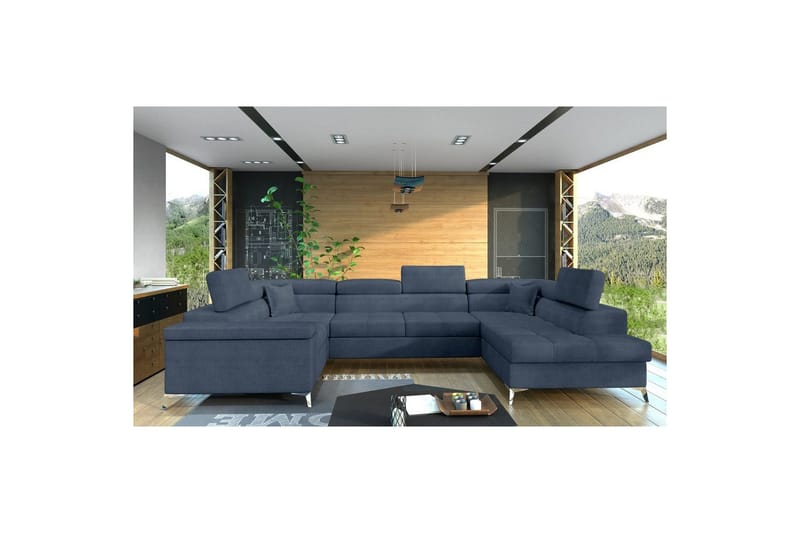 Hörnsoffa Eltap Thiago 342x208x88 cm, Omega 86, Blå, Höger