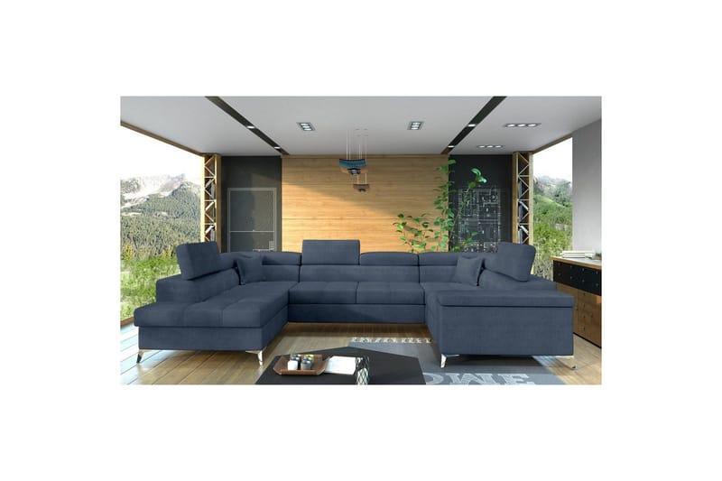 Hörnsoffa Eltap Thiago 342x208x88 cm, Omega 86, Blå, Vänster