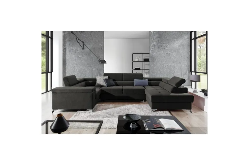 Hörnsoffa Eltap Thiago 342x208x88 cm, Sawana 05, Mörkgrå, Höger