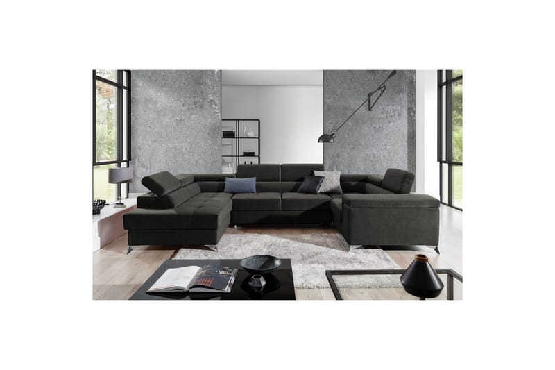 Hörnsoffa Eltap Thiago 342x208x88 cm - Sawana 05, Mörkgrå, Vänster - Möbler - Soffa - Bäddsoffa