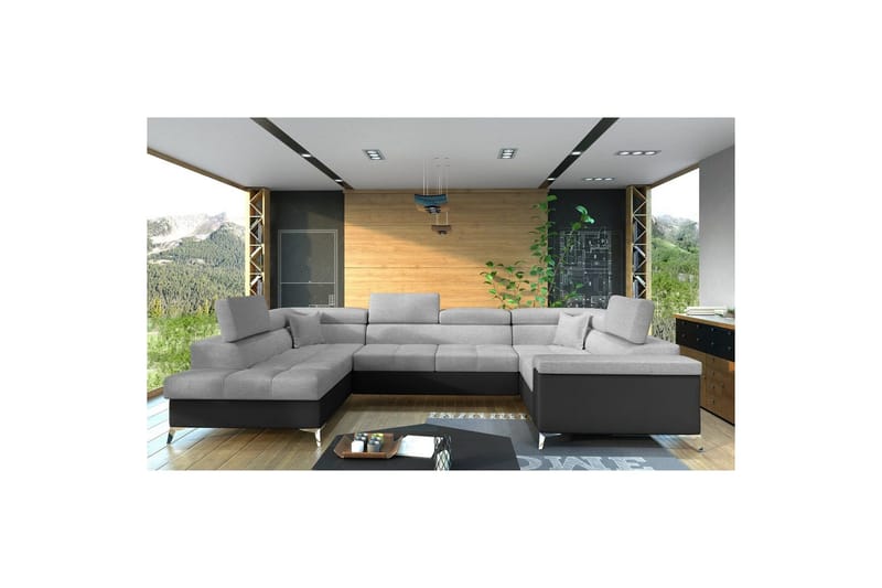 Hörnsoffa Eltap Thiago 342x208x88 cm, Sawana 21, Soft 11, Grå, Vänster