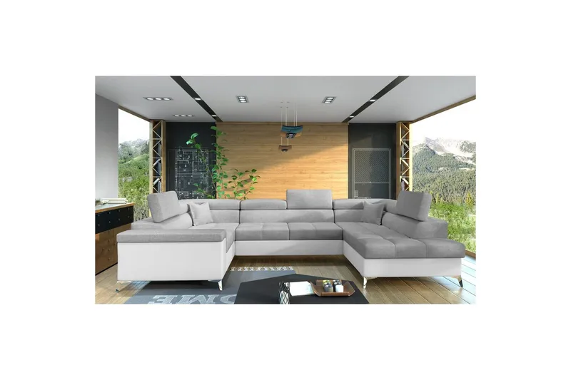 Hörnsoffa Eltap Thiago 342x208x88 cm - Sawana 21, Soft 17, Grå, Höger - Möbler - Soffa - Bäddsoffa