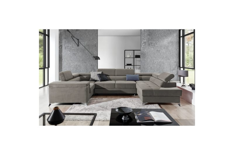 Hörnsoffa Eltap Thiago 342x208x88 cm - Paros 02, Beige, Höger - Möbler - Soffa - Bäddsoffa