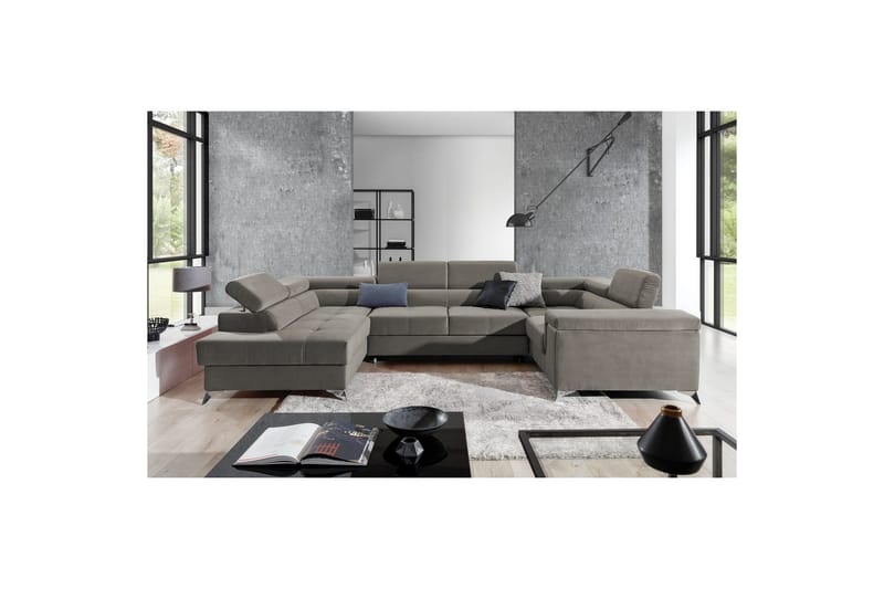 Hörnsoffa Eltap Thiago 342x208x88 cm - Paros 02, Beige, Vänster - Möbler - Soffa - Bäddsoffa