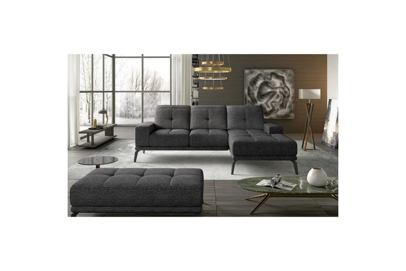 Hörnsoffa Eltap Torrense 265x175x98 cm - Berlin 02, Svart, Höger - Möbler - Soffa - Bäddsoffa