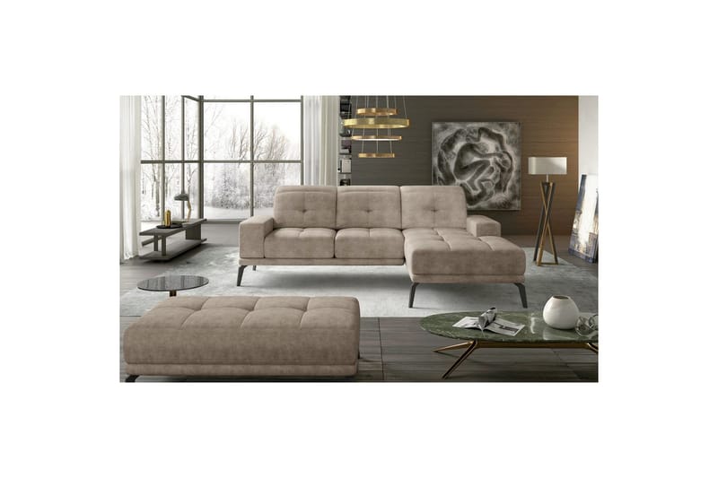Hörnsoffa Eltap Torrense 265x175x98 cm - Dora 21, Beige, Höger - Möbler - Soffa - Bäddsoffa