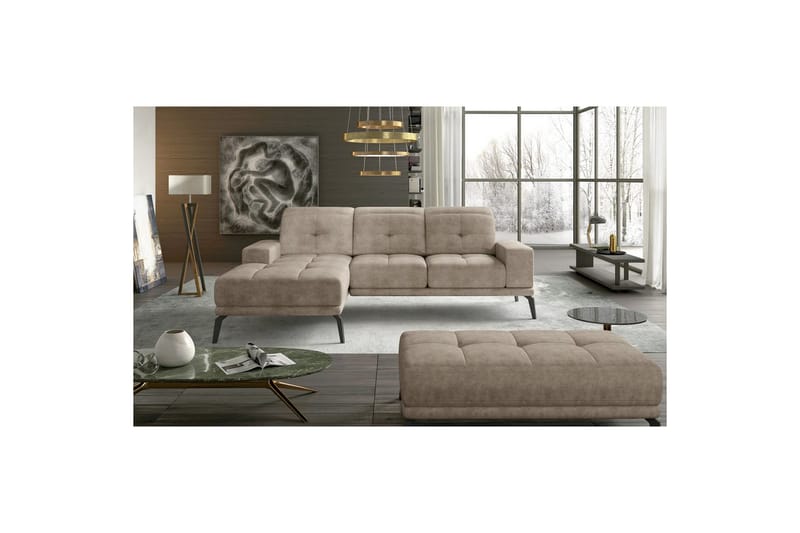 Hörnsoffa Eltap Torrense 265x175x98 cm - Dora 21, Beige, Vänster - Möbler - Soffa - Bäddsoffa