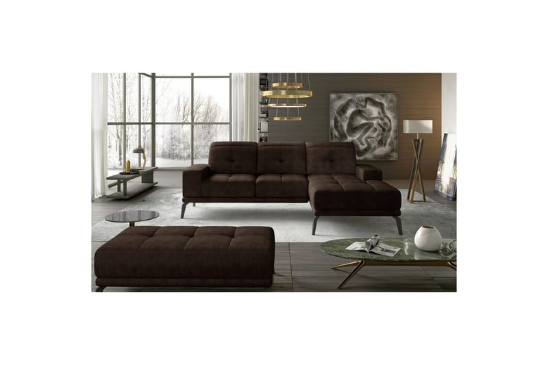 Hörnsoffa Eltap Torrense 265x175x98 cm - Dora 28, Brun, Höger - Möbler - Soffa - Bäddsoffa