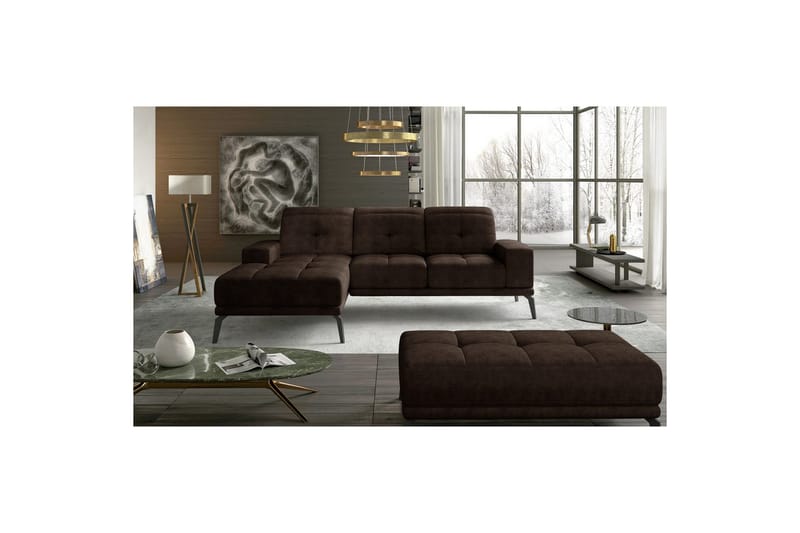 Hörnsoffa Eltap Torrense 265x175x98 cm - Dora 28, Brun, Vänster - Möbler - Soffa - Bäddsoffa