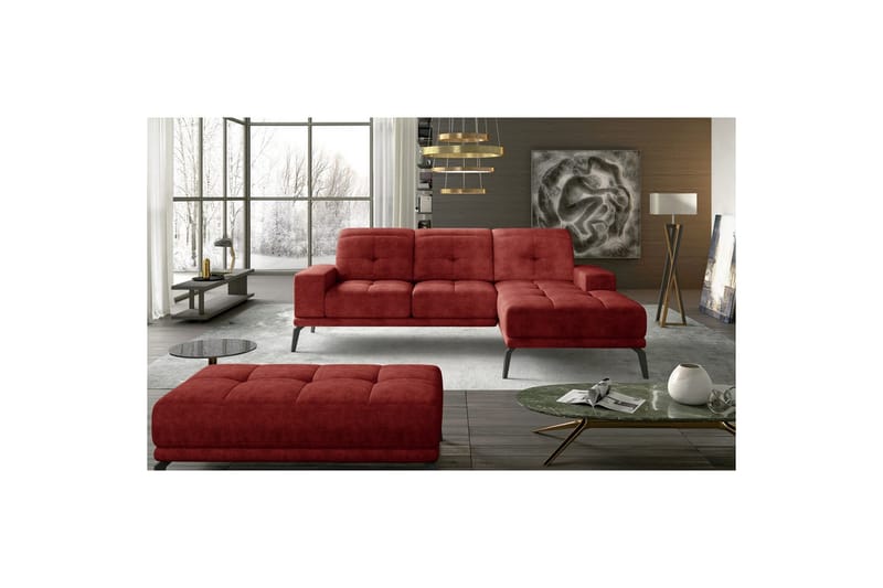 Hörnsoffa Eltap Torrense 265x175x98 cm - Dora 63, Röd, Höger - Möbler - Soffa - Bäddsoffa