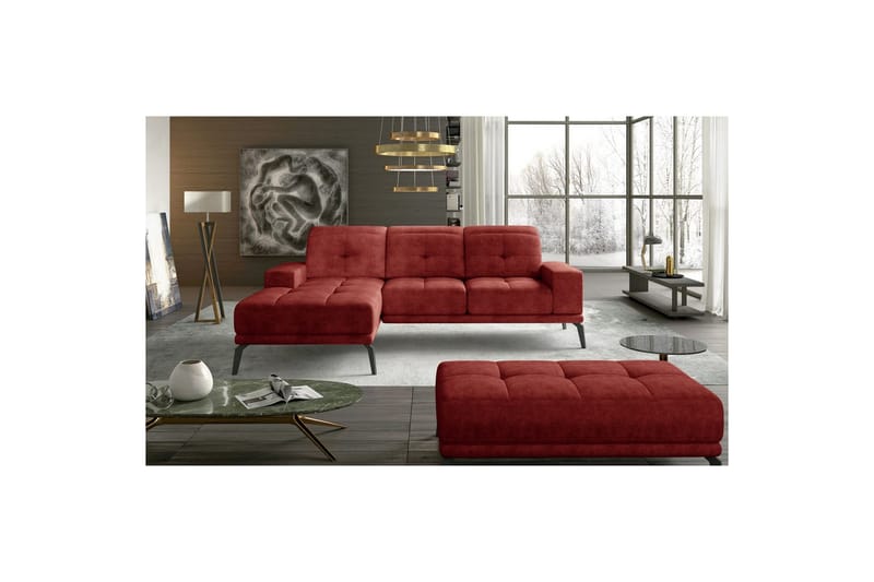 Hörnsoffa Eltap Torrense 265x175x98 cm - Dora 63, Röd, Vänster - Möbler - Soffa - Bäddsoffa