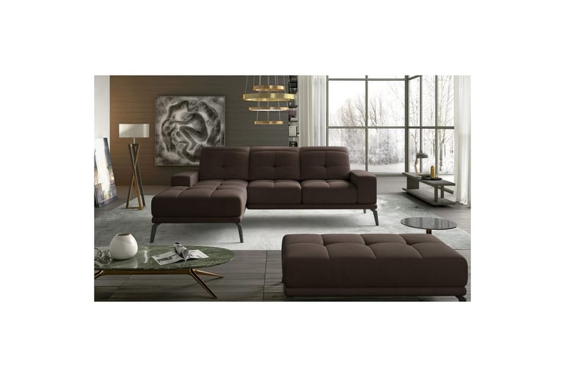 Hörnsoffa Eltap Torrense 265x175x98 cm - Jasmine 29, Brun, Vänster - Möbler - Soffa - Bäddsoffa