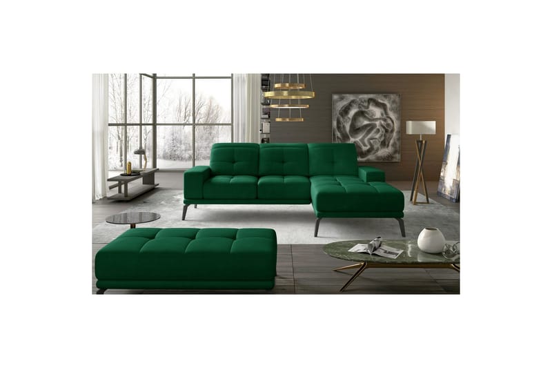 Hörnsoffa Eltap Torrense 265x175x98 cm - Kronos 19, Grön, Höger - Möbler - Soffa - Bäddsoffa