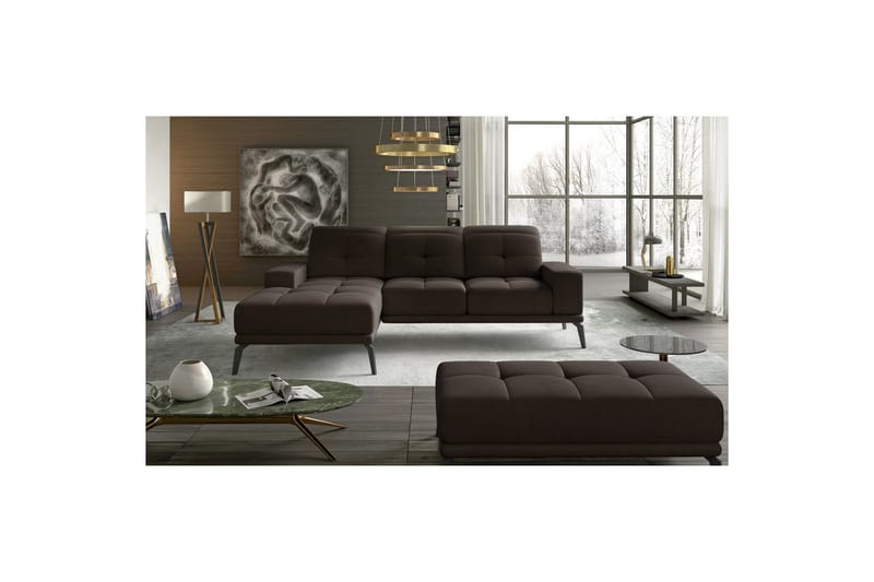 Hörnsoffa Eltap Torrense 265x175x98 cm - Monolith 29, Brun, Vänster - Möbler - Soffa - Bäddsoffa