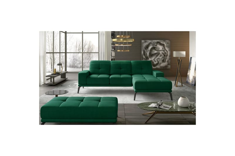 Hörnsoffa Eltap Torrense 265x175x98 cm - Monolith 37, Grön, Höger - Möbler - Soffa - Bäddsoffa