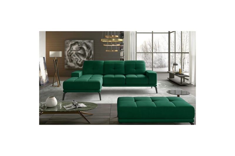 Hörnsoffa Eltap Torrense 265x175x98 cm - Monolith 37, Grön, Vänster - Möbler - Soffa - Bäddsoffa
