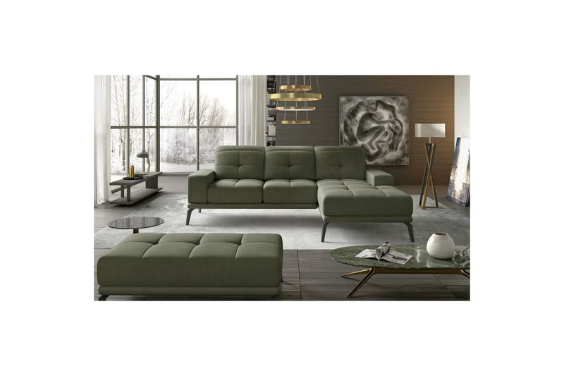 Hörnsoffa Eltap Torrense 265x175x98 cm - Monolith 38, Grön, Höger - Möbler - Soffa - Bäddsoffa