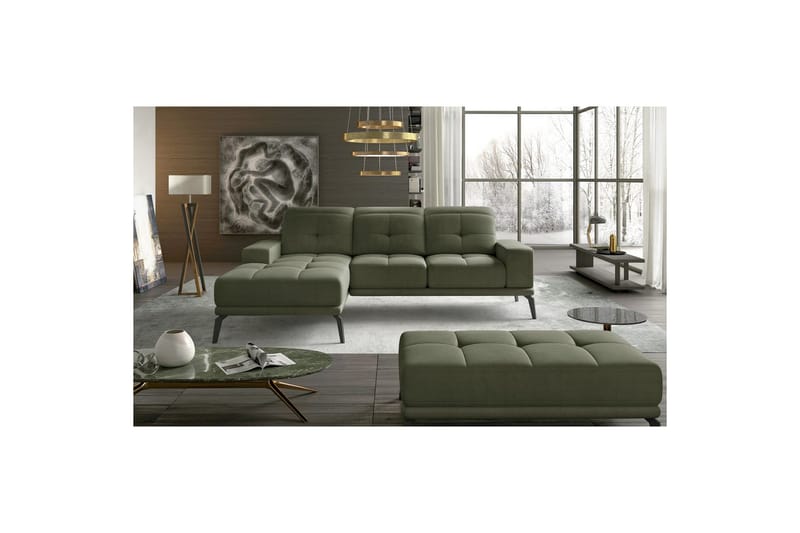 Hörnsoffa Eltap Torrense 265x175x98 cm - Monolith 38, Grön, Vänster - Möbler - Soffa - Bäddsoffa