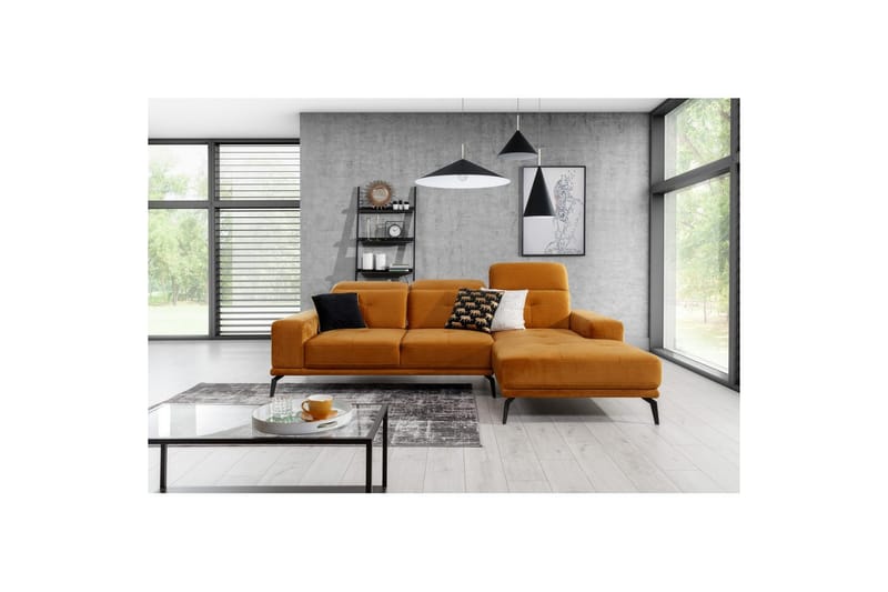Hörnsoffa Eltap Torrense 265x175x98 cm, Monolith 48, Orange, Höger