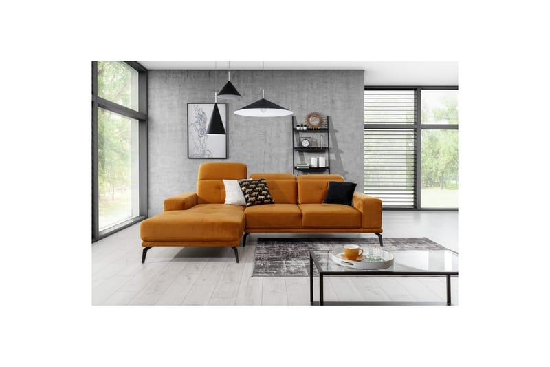 Hörnsoffa Eltap Torrense 265x175x98 cm - Monolith 48, Orange, Vänster - Möbler - Soffa - Bäddsoffa