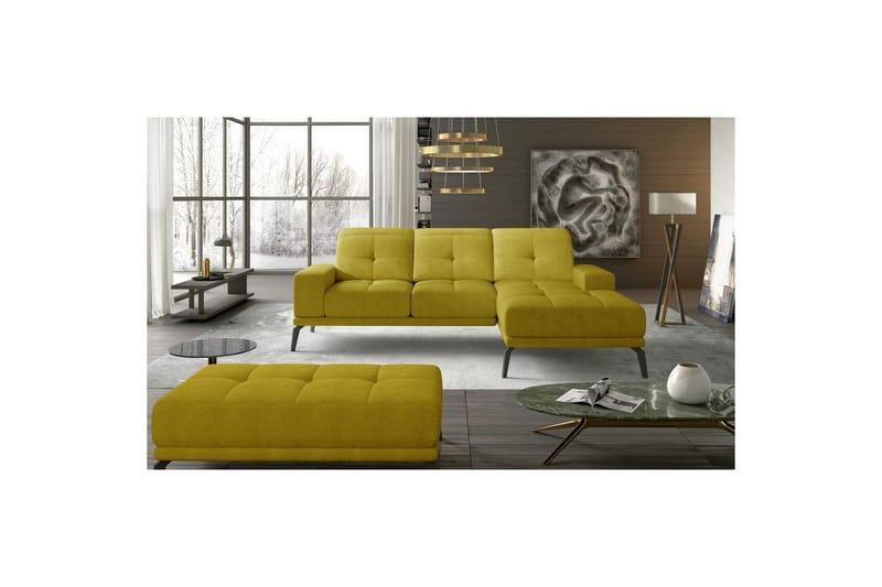 Hörnsoffa Eltap Torrense 265x175x98 cm - Omega 68, Gul, Höger - Möbler - Soffa - Bäddsoffa