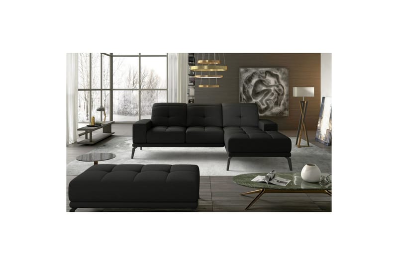 Hörnsoffa Eltap Torrense 265x175x98 cm - Sawana 14, Svart, Höger - Möbler - Soffa - Bäddsoffa