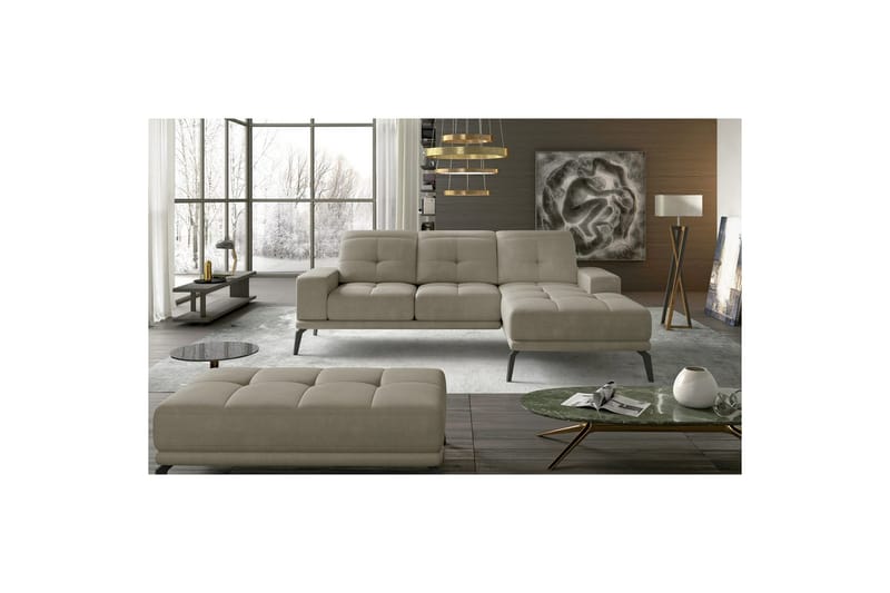 Hörnsoffa Eltap Torrense 265x175x98 cm - Paros 02, Beige, Höger - Möbler - Soffa - Bäddsoffa