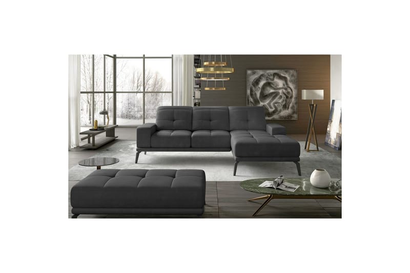 Hörnsoffa Eltap Torrense 265x175x98 cm - Paros 06, Grå, Höger - Möbler - Soffa - Bäddsoffa