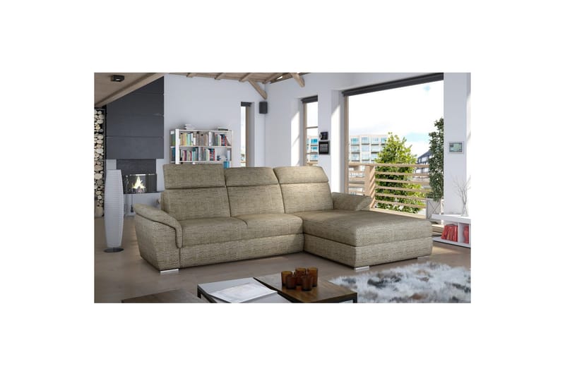 Hörnsoffa Eltap Trevisco 272x216x100 cm - Berlin 03, Beige, Höger - Möbler - Soffa - Bäddsoffa