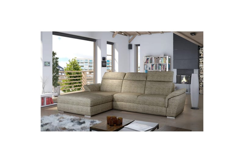 Hörnsoffa Eltap Trevisco 272x216x100 cm - Berlin 03, Beige, Vänster - Möbler - Soffa - Bäddsoffa