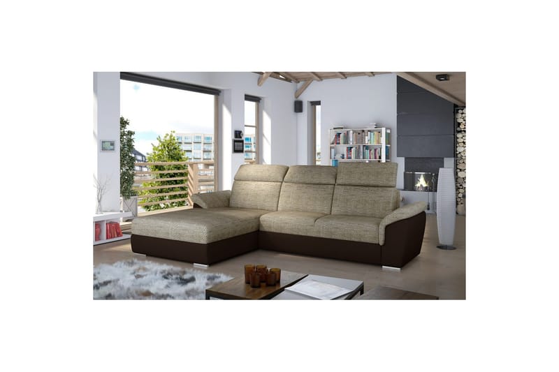 Hörnsoffa Eltap Trevisco 272x216x100 cm - Berlin 03, Soft 66, Beige, Vänster - Möbler - Soffa - Bäddsoffa