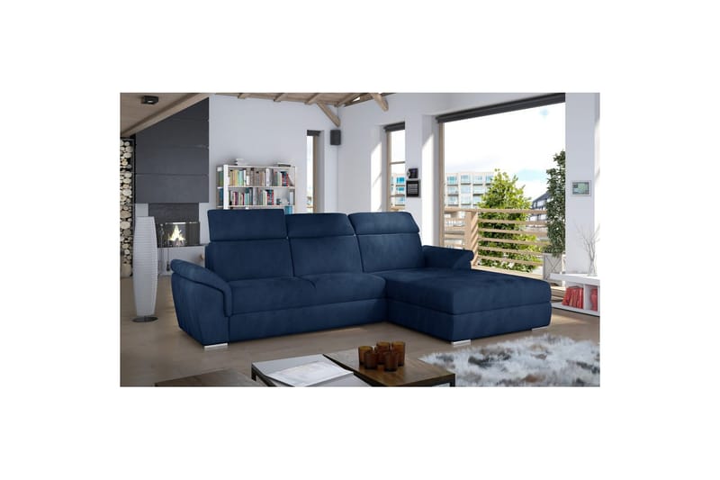 Hörnsoffa Eltap Trevisco 272x216x100 cm - Kronos 09, Mörkblå, Höger - Möbler - Soffa - Bäddsoffa