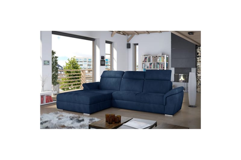 Hörnsoffa Eltap Trevisco 272x216x100 cm - Kronos 09, Mörkblå, Vänster - Möbler - Soffa - Bäddsoffa