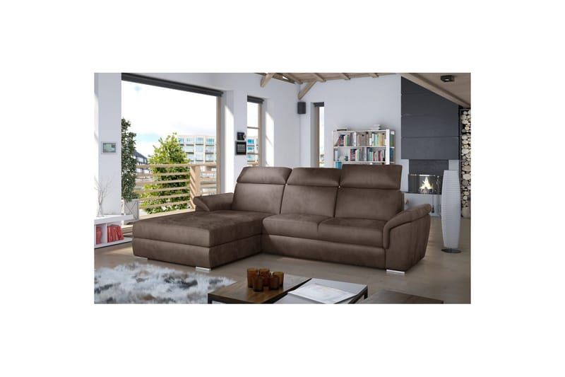 Hörnsoffa Eltap Trevisco 272x216x100 cm, Monolith 09, Ljusbrun, Vänster