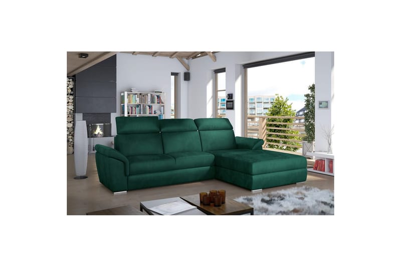 Hörnsoffa Eltap Trevisco 272x216x100 cm - Monolith 37, Mörkgrön, Höger - Möbler - Soffa - Bäddsoffa