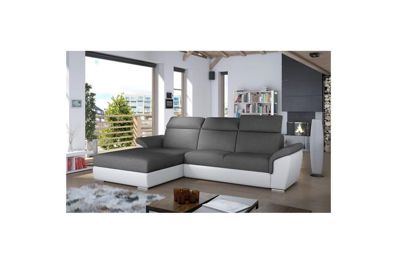 Hörnsoffa Eltap Trevisco 272x216x100 cm - Sawana 05, Soft 17, Mörkgrå, Vänster - Möbler - Soffa - Bäddsoffa