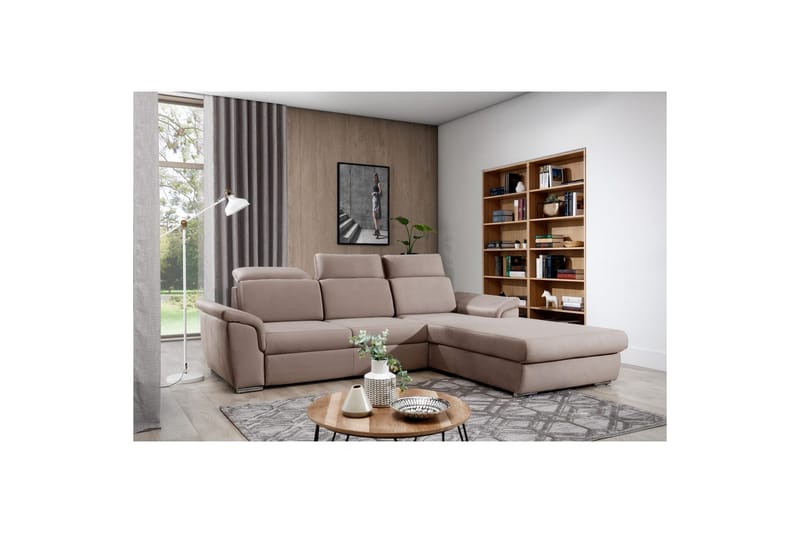 Hörnsoffa Eltap Trevisco 272x216x100 cm - Solar 16, Beige, Höger - Möbler - Soffa - Bäddsoffa