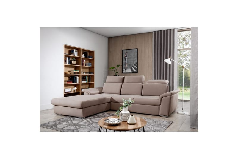 Hörnsoffa Eltap Trevisco 272x216x100 cm - Solar 16, Beige, Vänster - Möbler - Soffa - Bäddsoffa