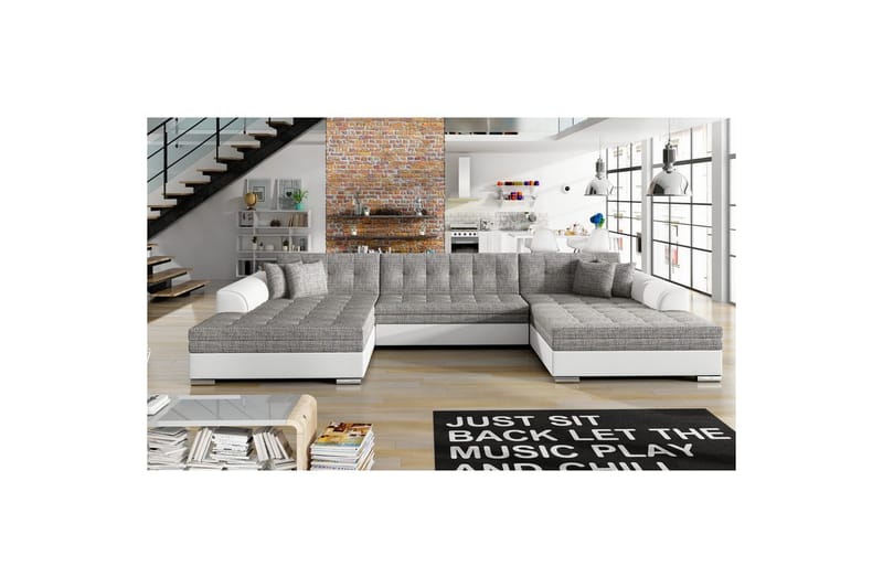 Hörnsoffa Eltap Vento 359x165x78 cm - Berlin 01, Soft 17, Grå, Symmetrisk - Möbler - Soffa - Bäddsoffa
