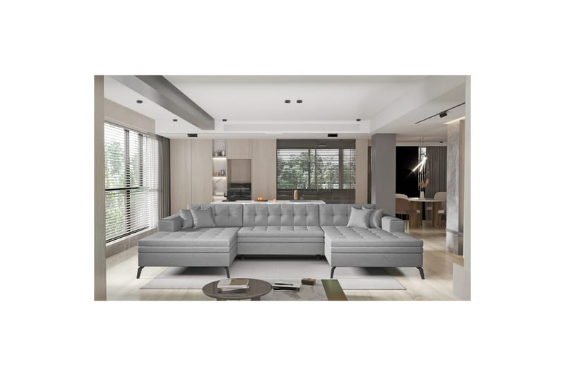 Hörnsoffa Eltap Vertizo 350x170x93 cm - Tipa 3, Grå, Symmetrisk - Möbler - Soffa - Bäddsoffa