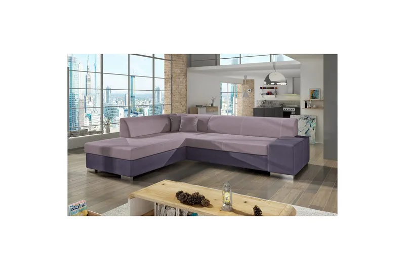 Hörnsoffa Eltap Porto 278x217x74 cm, Soro 61, Soro 65, Rosa, Lila, Vänster