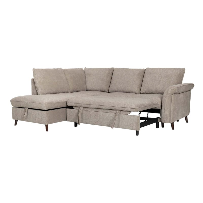 Hörnsoffa Lindy Vänsterhörn - ljusbrun - Möbler - Soffa - Bäddsoffa