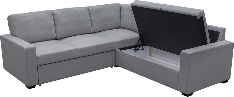 Hörnsoffa med bäddfunktion och förvaring - Grå - Möbler - Soffa - Bäddsoffa