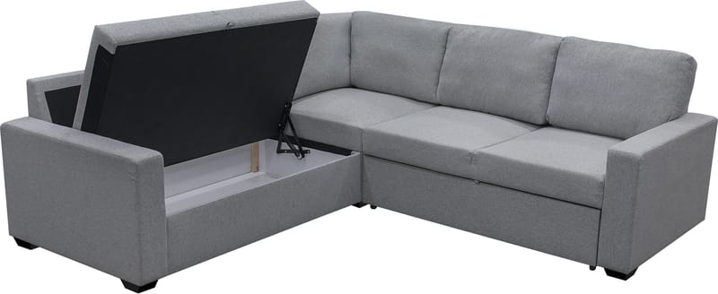 Hörnsoffa med bäddfunktion och förvaring - Grå - Möbler - Soffa - Bäddsoffa