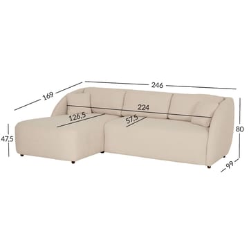 Hörnsoffa Norrby Vänster - kräm - Möbler - Soffa - Bäddsoffa