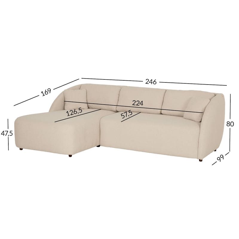 Hörnsoffa Norrby Vänster - kräm - Möbler - Soffa - Bäddsoffa