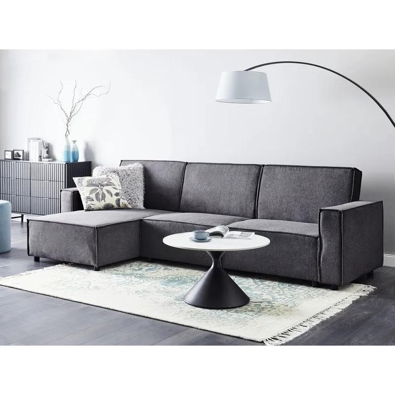 Hörnsoffa Romedal II - Grå, svart/Högervänd - Möbler - Soffa - Bäddsoffa