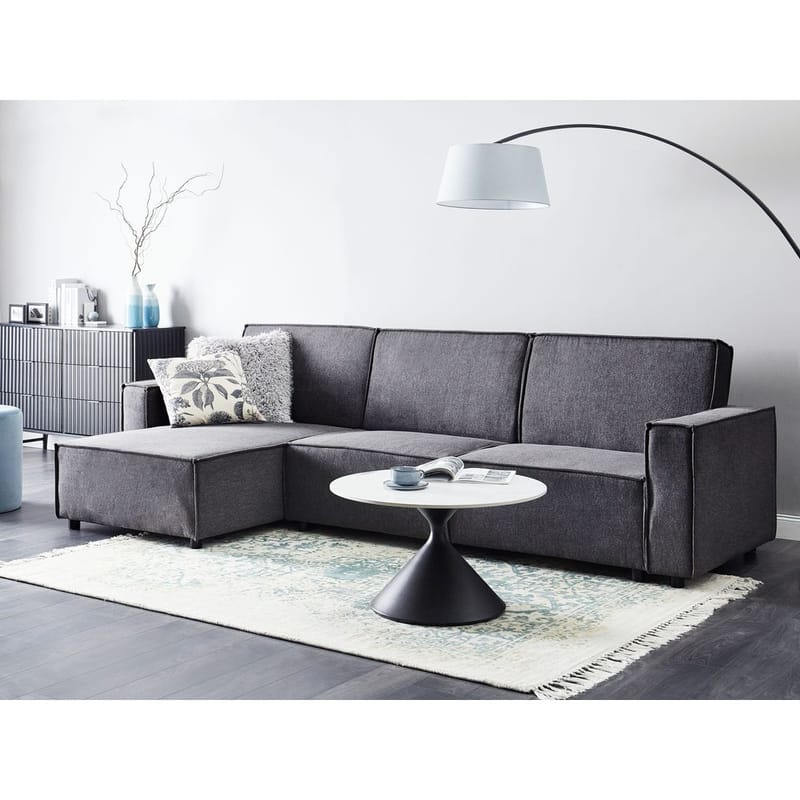 Hörnsoffa Romedal II - Grå, svart/Högervänd - Möbler - Soffa - Bäddsoffa