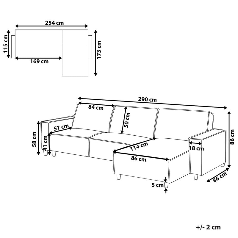 Hörnsoffa Romedal II - Grå, svart/Vänstervänd - Möbler - Soffa - Bäddsoffa