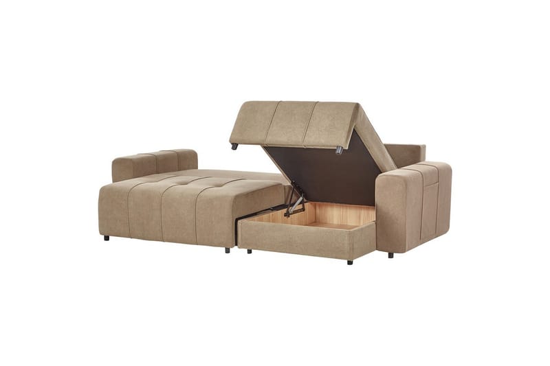 Hörnsoffa till vänster Vänstervänd Innvik - Brun, 213x156 cm - Möbler - Soffa - Bäddsoffa